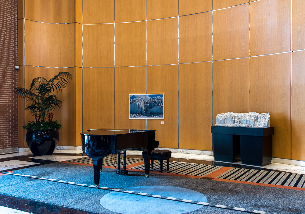 Canada Glacier from Lake Fryxell photo and sculpture displayed at Towers Crescent Building, Tysons Corner, VA in 2019