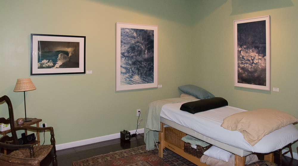 Photographs by Helen Glazer temporarily installed in medical office