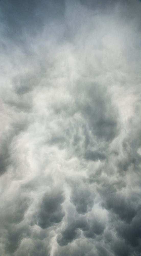 Smoky Panorama (2011), archival pigment print, hand-colored with pastel pencils, 18 x 10 inches