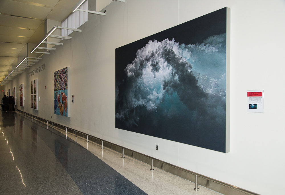 Fractal Arch, Erebus Ice Tongue Cave, Antarctica (2015-17)color print on fabric panel, 7 x 10 feetBaltimore-Washington International Marshall Airport, 2018