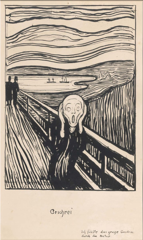 The Scream woodcut